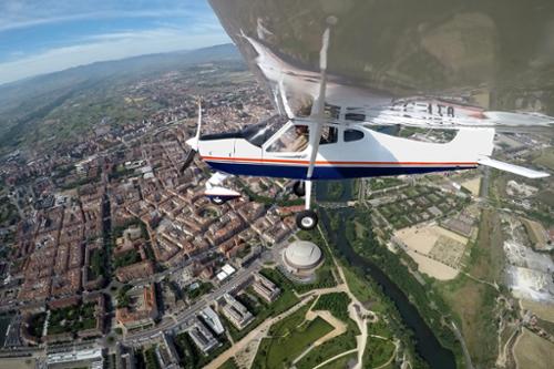 Cessna aircraft in flight